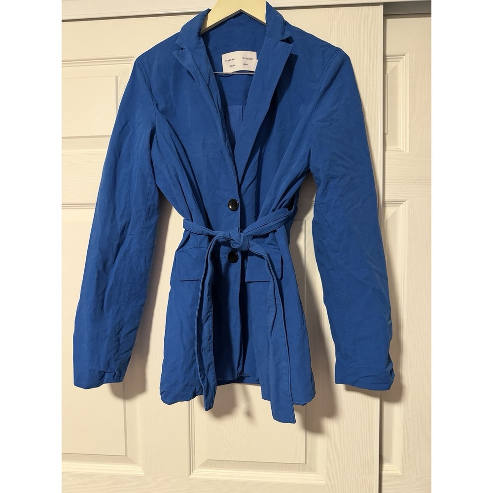 Proenza Schouler Blue Blazer Jacket White Label Luxury Copenhagen Linen Classic